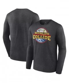 Men's Charcoal NXT World Collide 2022 Logo Long Sleeve T-Shirt $14.00 T-Shirts