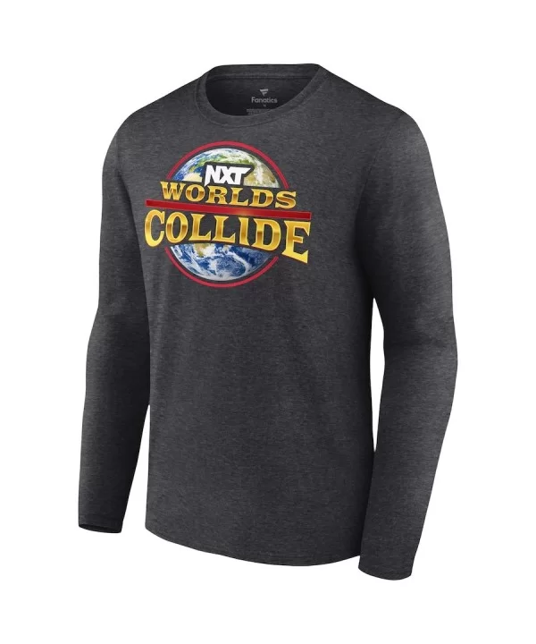 Men's Charcoal NXT World Collide 2022 Logo Long Sleeve T-Shirt $14.00 T-Shirts