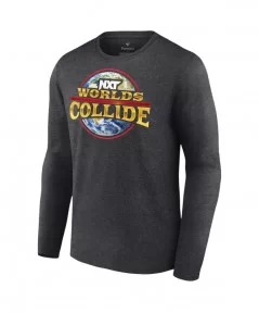 Men's Charcoal NXT World Collide 2022 Logo Long Sleeve T-Shirt $14.00 T-Shirts