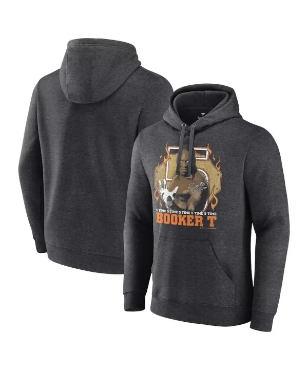 Men's Fanatics Branded Charcoal Booker T 5 Time Pullover Hoodie $14.40 Apparel