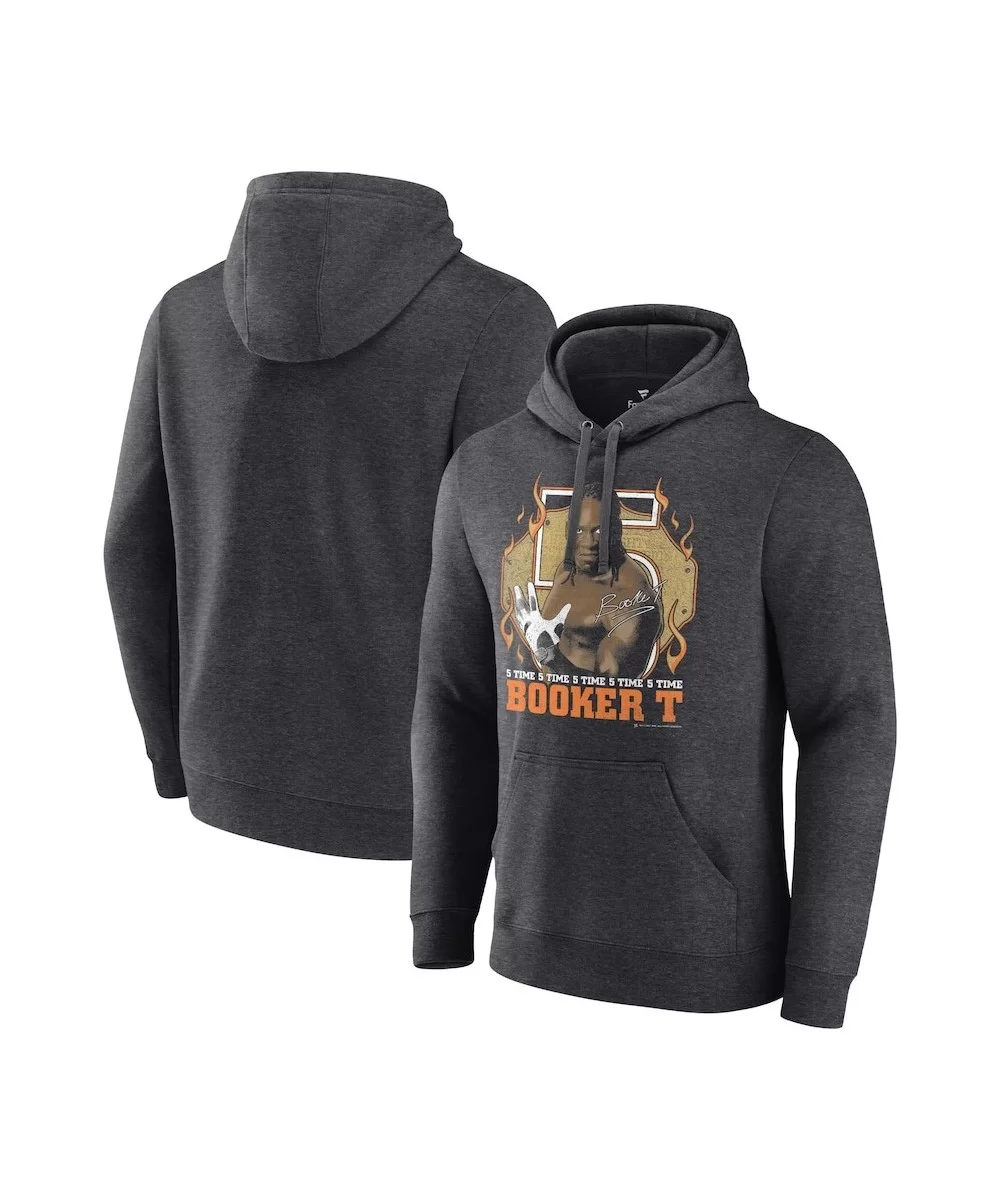 Men's Fanatics Branded Charcoal Booker T 5 Time Pullover Hoodie $14.40 Apparel