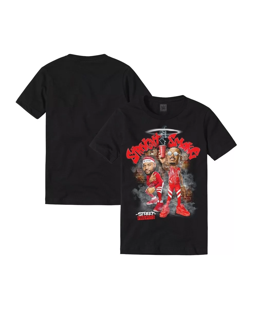 Men's Black Street Profits Straight Smoke T-Shirt $8.88 T-Shirts