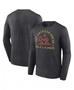 Men's Fanatics Branded Charcoal Dusty Rhodes Son of a Plumber Long Sleeve T-Shirt $11.48 T-Shirts