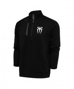 Men's Antigua Black/Charcoal Roman Reigns Generation Quarter-Zip Pullover Top $17.76 Apparel