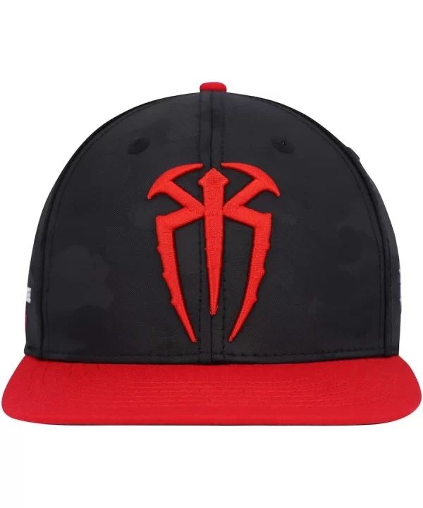 Men's Black/Red Roman Reigns G.O.D. Mode Snapback Hat $9.40 Apparel