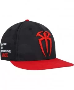 Men's Black/Red Roman Reigns G.O.D. Mode Snapback Hat $9.40 Apparel