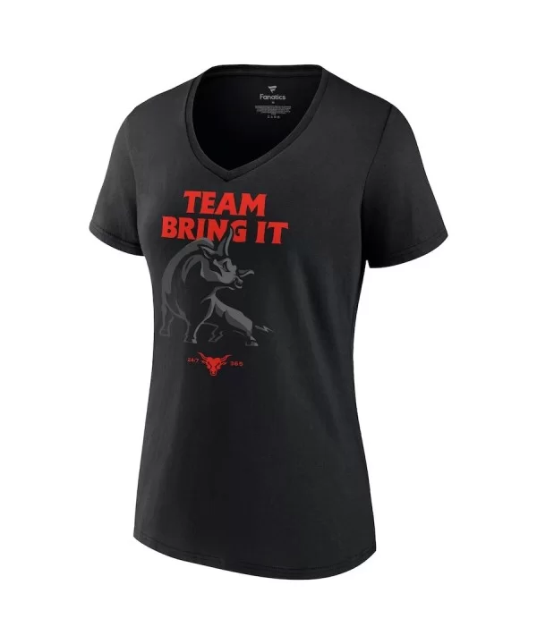 Men's Fanatics Branded Black The Rock Team Bring It V-Neck T-Shirt $7.92 T-Shirts