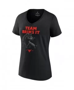 Men's Fanatics Branded Black The Rock Team Bring It V-Neck T-Shirt $7.92 T-Shirts