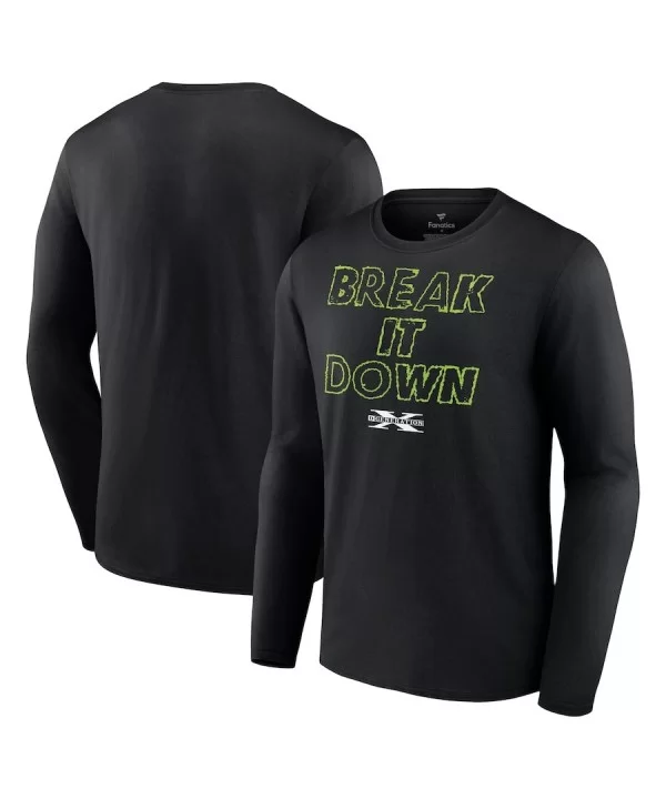 Men's Fanatics Branded Black D-Generation X Break It Down Wordmark Long Sleeve T-Shirt $9.52 T-Shirts