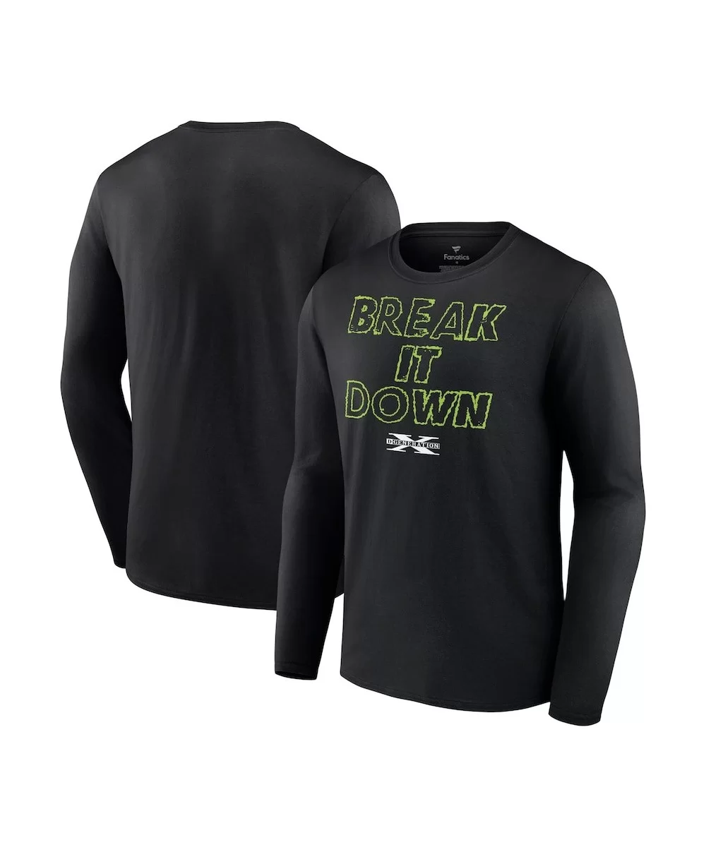 Men's Fanatics Branded Black D-Generation X Break It Down Wordmark Long Sleeve T-Shirt $9.52 T-Shirts