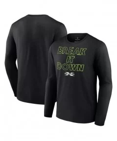 Men's Fanatics Branded Black D-Generation X Break It Down Wordmark Long Sleeve T-Shirt $9.52 T-Shirts