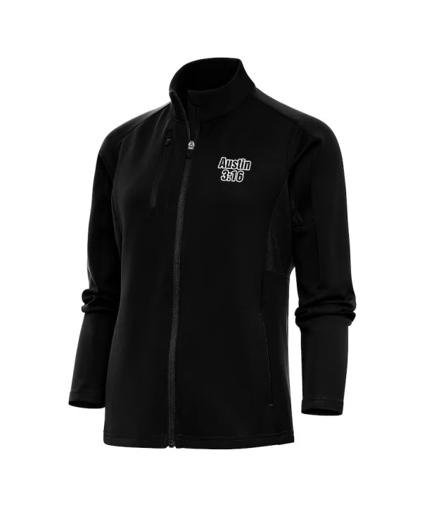 Women's Antigua Black "Stone Cold" Steve Austin Generation Full-Zip Jacket $17.10 Apparel