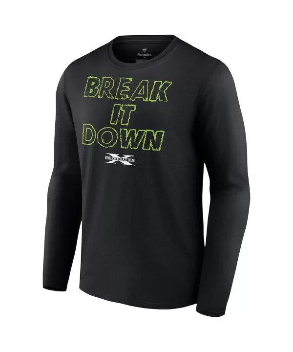 Men's Fanatics Branded Black D-Generation X Break It Down Wordmark Long Sleeve T-Shirt $9.52 T-Shirts