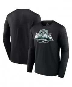 Men's Fanatics Branded Black WrestleMania 40 Logo Long Sleeve T-Shirt $10.08 T-Shirts