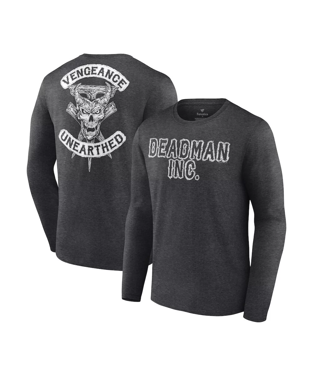 Men's Fanatics Branded Heather Charcoal The Undertaker Vengeance Unearthed Retro Long Sleeve T-Shirt $13.44 T-Shirts