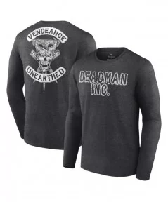 Men's Fanatics Branded Heather Charcoal The Undertaker Vengeance Unearthed Retro Long Sleeve T-Shirt $13.44 T-Shirts