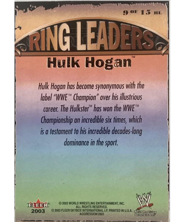 WWE RING LEADERS “Hulk hogan” Trading card signed 9 of 15 $84.00 Tranding Cards