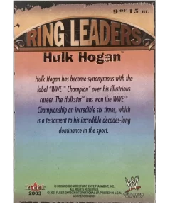 WWE RING LEADERS “Hulk hogan” Trading card signed 9 of 15 $84.00 Tranding Cards