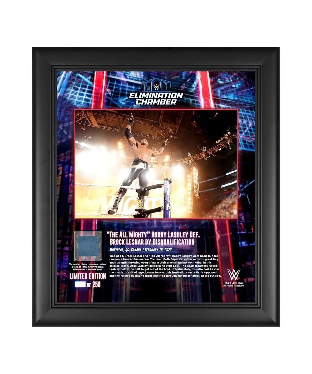 Bobby Lashley WWE Framed 15" x 17" 2023 Elimination Chamber Collage with a Piece of Match-Used Canvas - Limited Edition of 25...