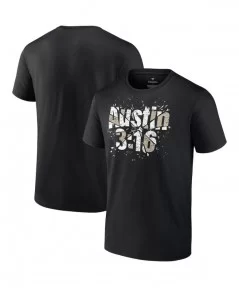 Men's Fanatics Branded Black "Stone Cold" Steve Austin 3:16 Shattered T-Shirt $12.00 T-Shirts