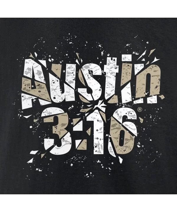 Men's Fanatics Branded Black "Stone Cold" Steve Austin 3:16 Shattered T-Shirt $12.00 T-Shirts