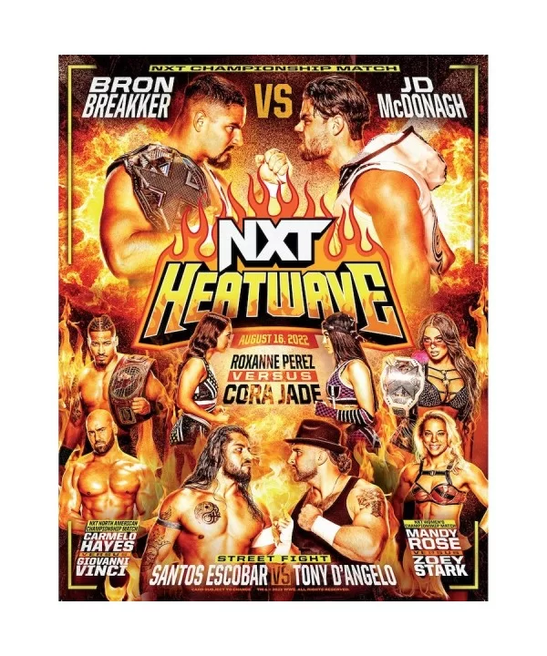 WWE NXT Heatwave Unsigned 11" x 14" 2022 Fight Card Photograph $4.08 Collectibles