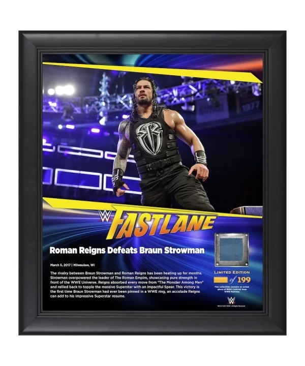 Roman Reigns Framed 15" x 17" 2017 Fastlane Collage with a Piece of Match-Used Canvas - Limited Edition of 199 $21.28 Home & ...