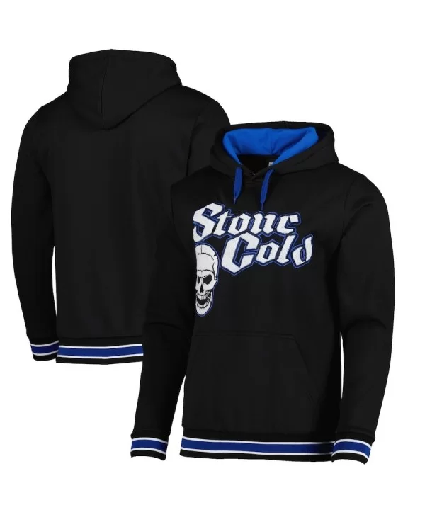 Men's Black "Stone Cold" Steve Austin Chenille Logo Pullover Hoodie $18.92 Apparel