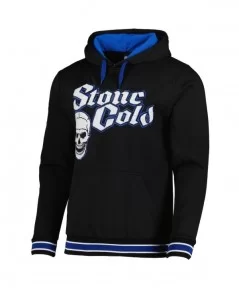 Men's Black "Stone Cold" Steve Austin Chenille Logo Pullover Hoodie $18.92 Apparel