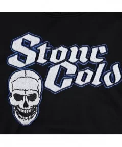 Men's Black "Stone Cold" Steve Austin Chenille Logo Pullover Hoodie $18.92 Apparel