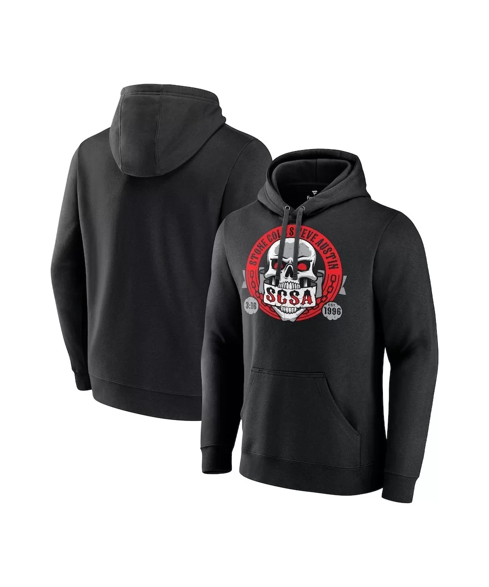 Men's Fanatics Branded Black "Stone Cold" Steve Austin Est. 1996 Pullover Hoodie $19.20 Apparel