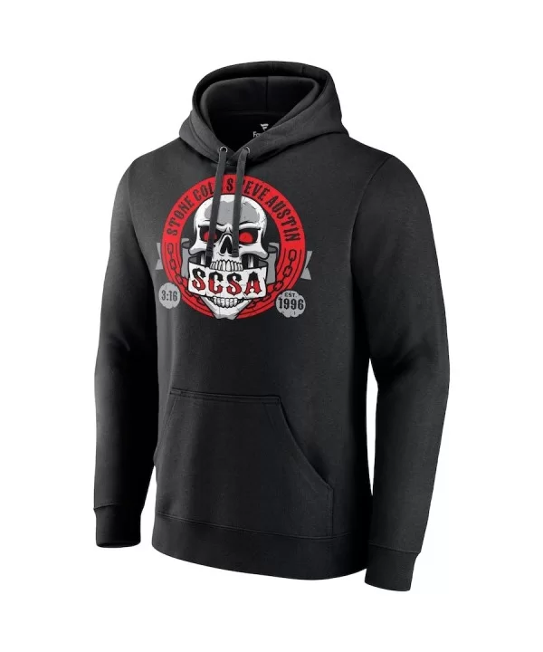 Men's Fanatics Branded Black "Stone Cold" Steve Austin Est. 1996 Pullover Hoodie $19.20 Apparel