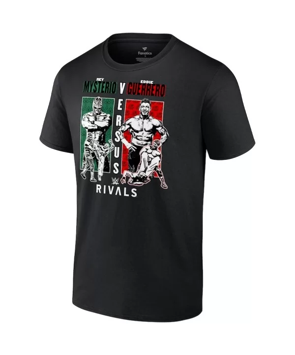 Men's Fanatics Branded Black Rey Mysterio vs. Eddie Guerrero Rivals T-Shirt $12.00 T-Shirts