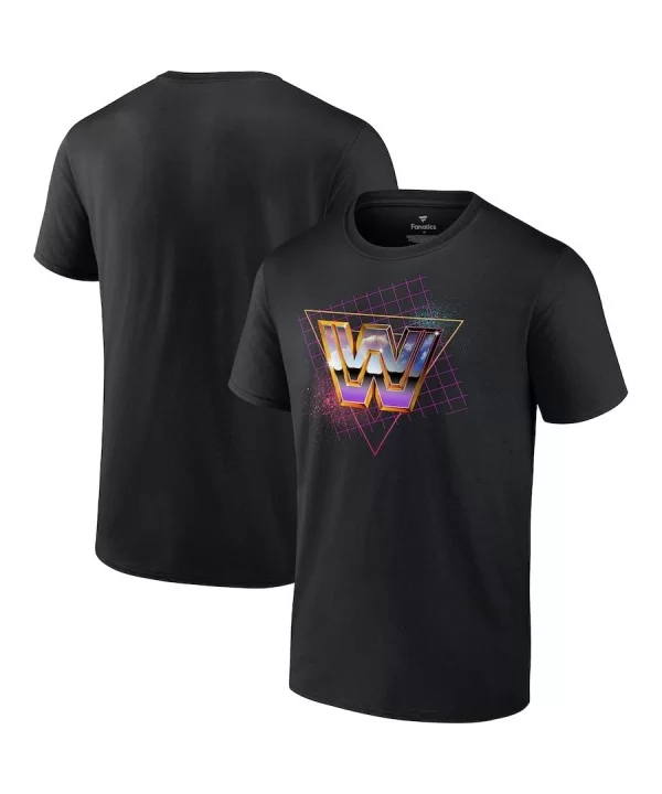 Men's Fanatics Branded Black WWE Retro Logo T-Shirt $9.60 T-Shirts