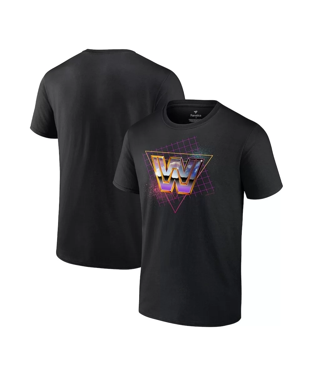 Men's Fanatics Branded Black WWE Retro Logo T-Shirt $9.60 T-Shirts