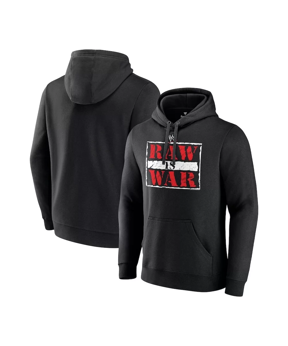 Men's Fanatics Branded Black WWE RAW is War Retro Logo Pullover Hoodie $18.40 Apparel