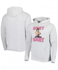 Men's Homage Gray Bret Hart Hitman Raglan Tri-Blend Pullover Hoodie $25.20 Apparel