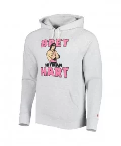 Men's Homage Gray Bret Hart Hitman Raglan Tri-Blend Pullover Hoodie $25.20 Apparel