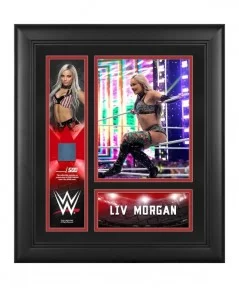 Liv Morgan Framed 15" x 17" Collage with a Piece of Match-Used Canvas - Limited Edition of 500 $16.80 Collectibles