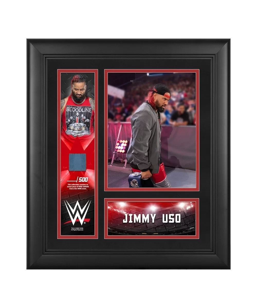 Jimmy Uso Framed 15" x 17" Collage with a Piece of Match-Used Canvas - Limited Edition of 500 $24.64 Collectibles