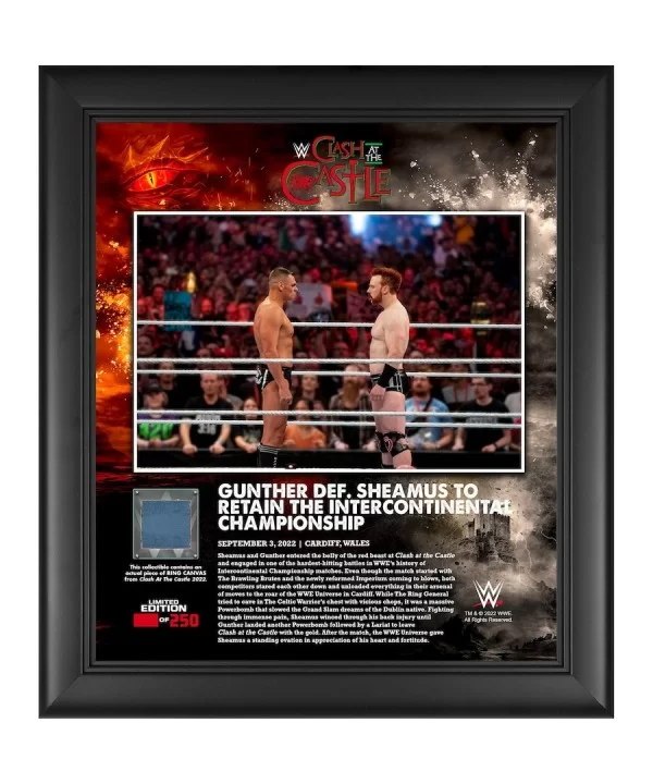 Gunther WWE Framed 15" x 17" 2022 Clash at the Castle Collage with a Piece of Match-Used Canvas - Limited Edition of 250 $26....