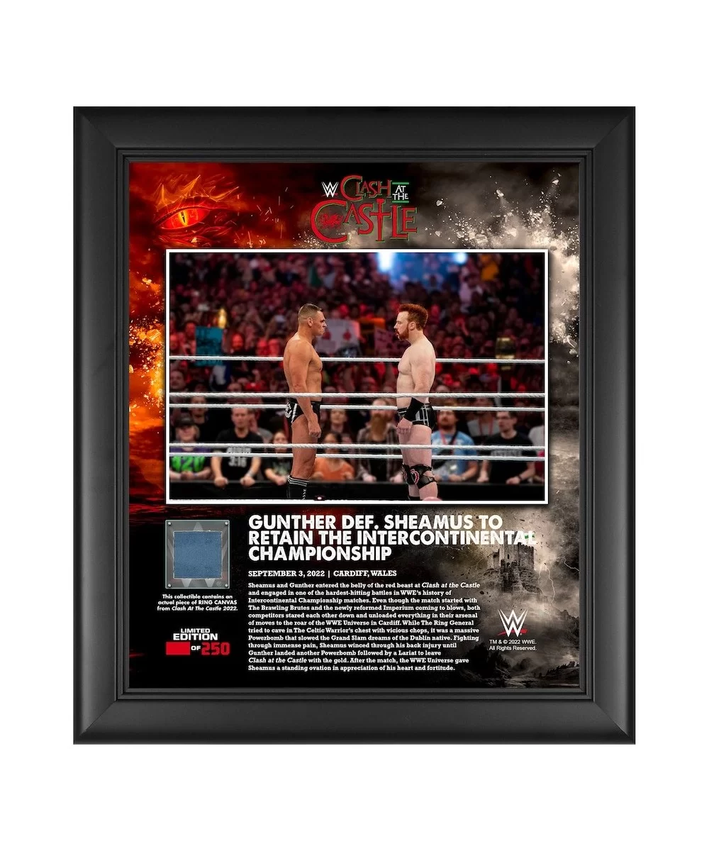 Gunther WWE Framed 15" x 17" 2022 Clash at the Castle Collage with a Piece of Match-Used Canvas - Limited Edition of 250 $26....