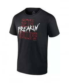 Men's Fanatics Branded Black Seth "Freakin" Rollins Red Text T-Shirt $7.20 T-Shirts