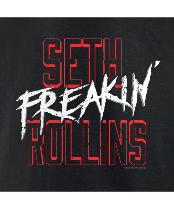 Men's Fanatics Branded Black Seth "Freakin" Rollins Red Text T-Shirt $7.20 T-Shirts