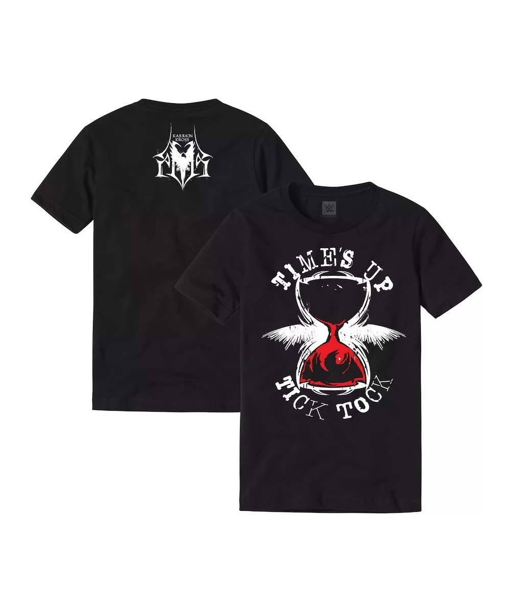 Men's Black Karrion Kross Time's Up Tick Tock T-Shirt $10.80 T-Shirts