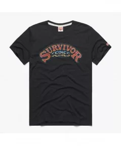 Men's Homage Heather Black Survivor Series Retro Event Logo T-Shirt $10.36 T-Shirts