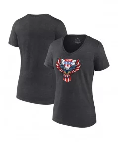 Women's Fanatics Branded Charcoal Lacey Evans Eagle V-Neck T-Shirt $11.04 T-Shirts