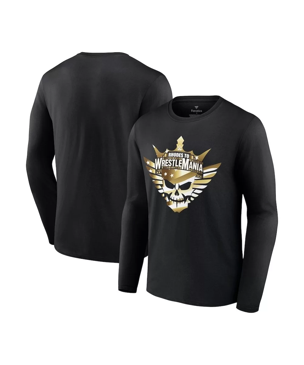 Men's Fanatics Branded Black Cody Rhodes Rhodes to WrestleMania Long Sleeve T-Shirt $11.20 T-Shirts