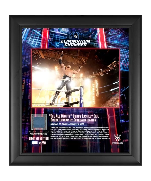 Bobby Lashley WWE Framed 15" x 17" 2023 Elimination Chamber Collage with a Piece of Match-Used Canvas - Limited Edition of 25...