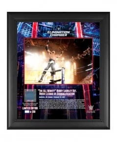 Bobby Lashley WWE Framed 15" x 17" 2023 Elimination Chamber Collage with a Piece of Match-Used Canvas - Limited Edition of 25...